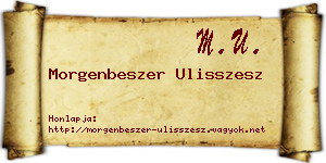Morgenbeszer Ulisszesz névjegykártya
